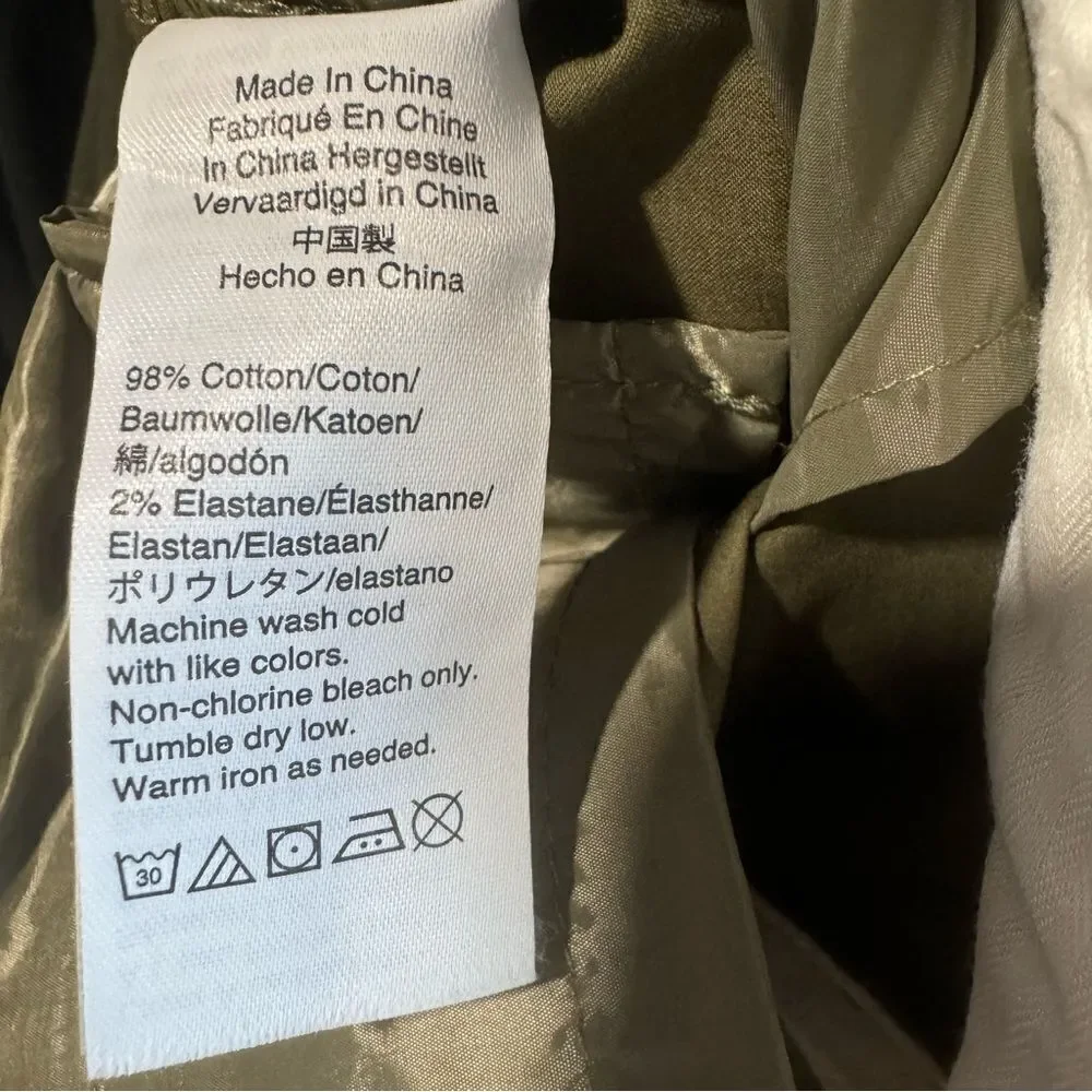 J.Crew Full-length stretch sateen pant (Olive Green)